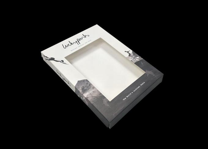 ロゴによって印刷されるきれいなギフトカード箱、堅く明確な上のギフト用の箱の透明な窓