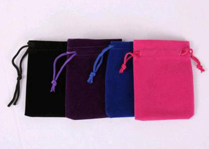 Fashionalのビロードのドローストリングの財布の黒の物質的な再生利用できる一流