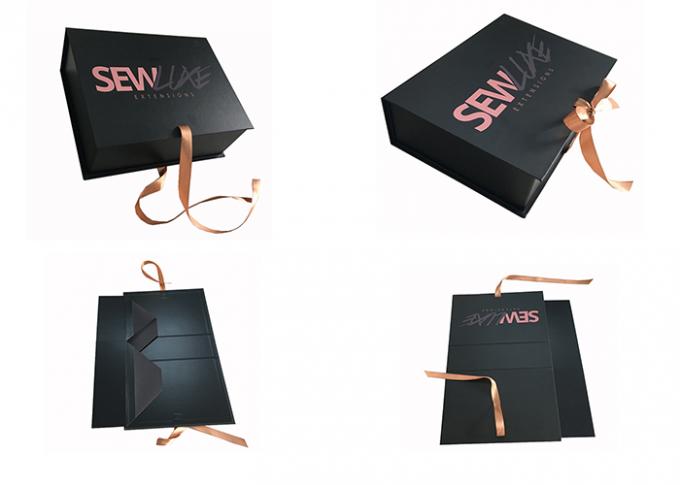 黒い色の折り畳み式ボール箱箱のかつら延長包装のための堅いボール紙材料