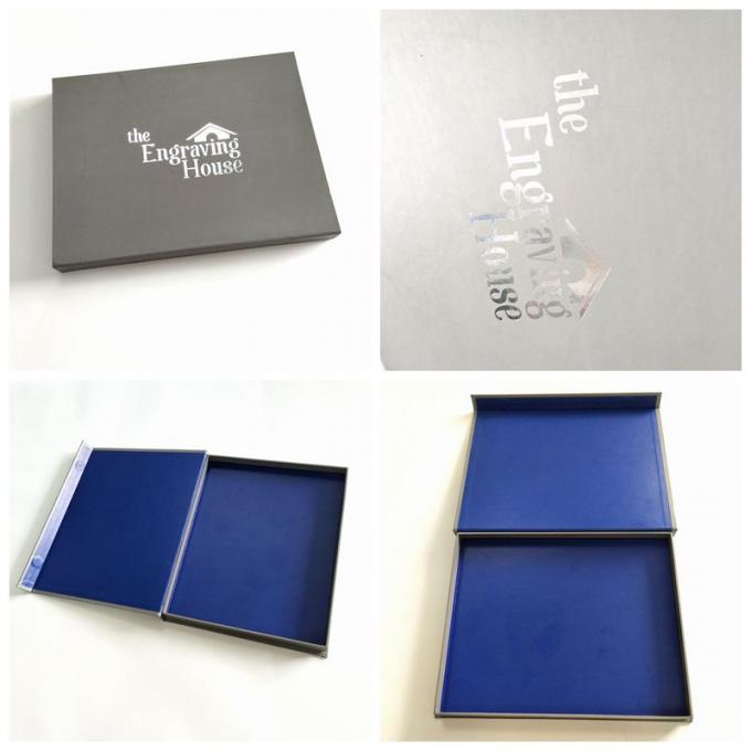 金ホイルの文書の磁気閉鎖のための包装の本の定形箱の無光沢の銀製のロゴ