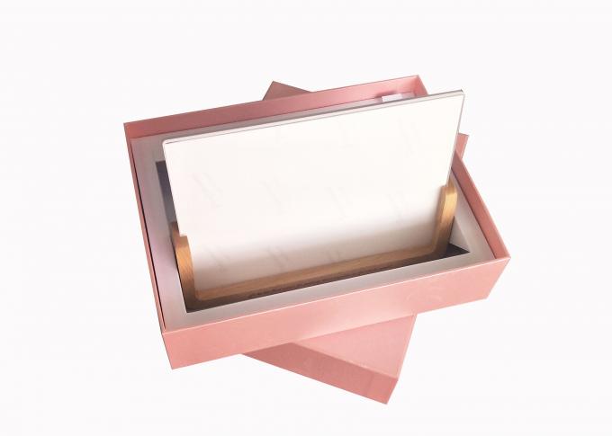 アルバム大石柱のパックのギフト用の箱のピンクのペーパー板紙表紙の写真フレームの包装