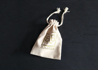 中国 Earingsの宝石類のギフトのビロードのドローストリング袋の白い再生利用できるギフトの袋 工場