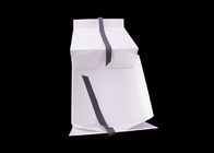 黒いリボンの閉鎖のボール紙の折る箱、白く豪華なギフト用の箱 サプライヤー