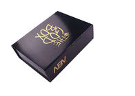 長方形のボール紙の黒い光硬化性樹脂および熱い金のロゴの折るギフト用の箱 サプライヤー