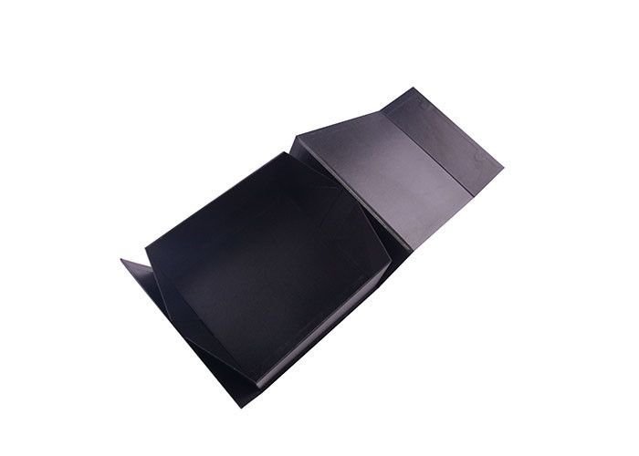 紫外線ロゴによって印刷されるボール紙の折るギフト用の箱、ふたが付いている黒いギフト用の箱 サプライヤー