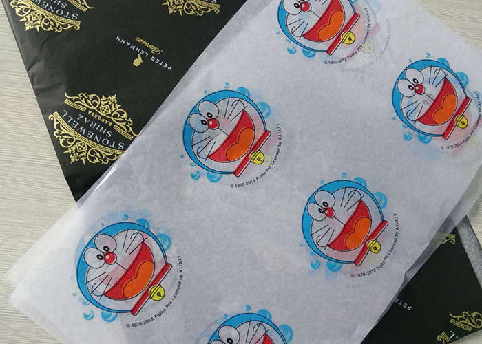 漫画のイメージの湿気の防止の絹のティッシュの包装紙はパターンを印刷しました サプライヤー