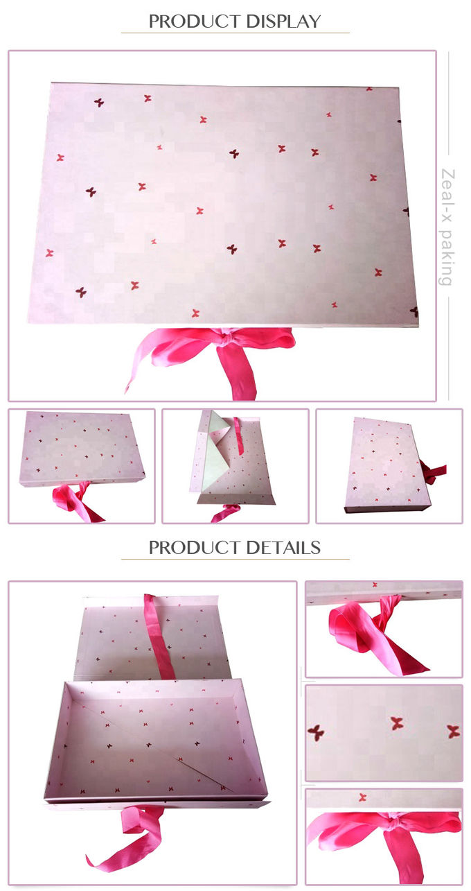 ピンク色のギフト包む箱、女の子の服のために包む注文のギフト用の箱