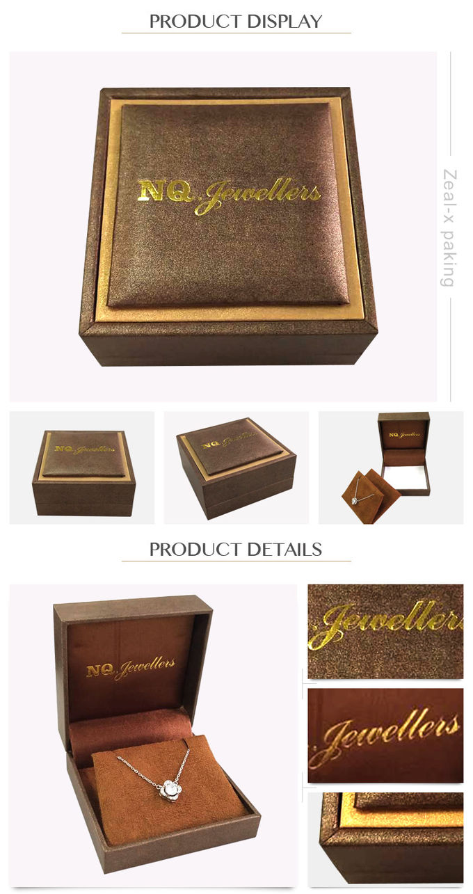 金ぱく押しのロゴの装飾的なギフト用の箱のネックレスは泡のビロードの原料を包装します